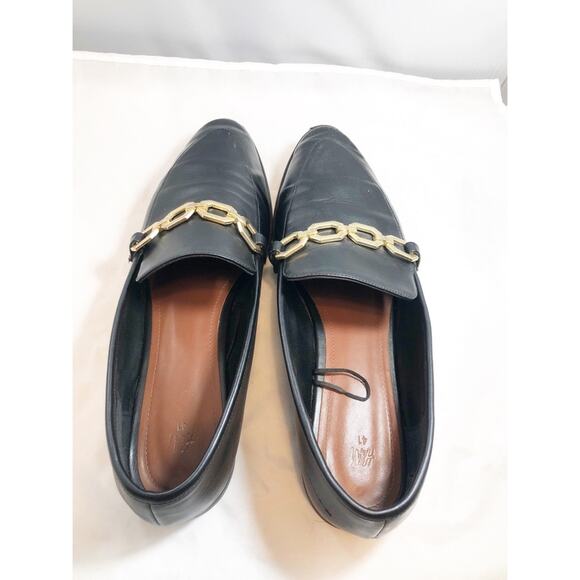 H&M Black Loafers with Gold Chain Detail - Picture 6 of 8